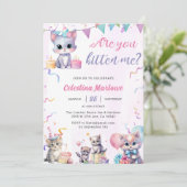 Invitation Cute Kitty Baby shower de chat (Debout devant)