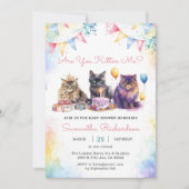 Invitation Cute Kitty Baby shower de chat (Devant)