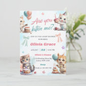 Invitation Cute Kitty Baby shower de chat (Debout devant)