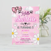 Invitation Cute Kitty Birthday Invitation, Kitty Birthday Inv (Debout devant)