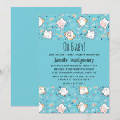 Invitation Cute Kitty Chat Motif Baby shower Whimsical (Devant / Derrière)