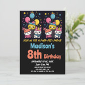 Invitation Cute Kitty Chat Purr-Fect Chats de fête Anniversai (Debout devant)