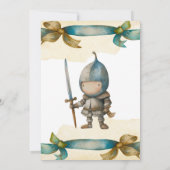 Invitation Cute Knight Dragon Castle Anniversaire Fête Enfant (Dos)