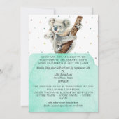 Invitation Cute Koala Bear C'est un Baby shower garçon par la (Dos)
