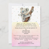 Invitation Cute Koala Bear C'est une fille Baby shower par co (Dos)
