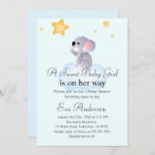Invitation Cute Koala Boho Reach Pour Le Baby shower Des Étoi (Devant / Derrière)