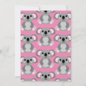 Invitation Cute Koala Ours Enfants 1er anniversaire fête rose (Dos)