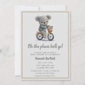 Invitation Cute Koala place où il va aller Baby shower (Devant)