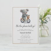 Invitation Cute Koala place où il va aller Baby shower (Debout devant)