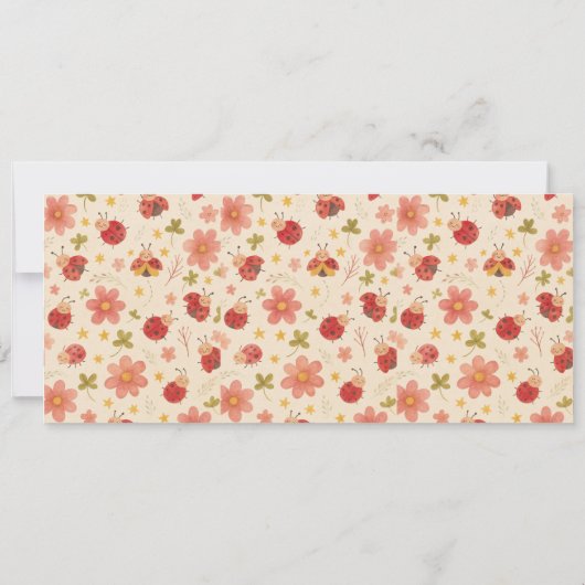 Invitation Cute Ladybug 1er anniversaire | Billet de thème de (Dos)