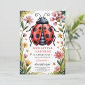 Invitation Cute Ladybug 4th Birthday Party (Debout devant)