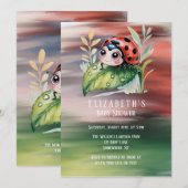 Invitation Cute Ladybug Girl Baby Shower  (Devant / Derrière)