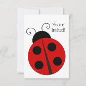 Invitation Cute Ladybug Polka Dot Little Girl Birthday Party (Dos)