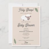 Invitation Cute Lamb Holy Sheep Funny Baby Shower (Devant)