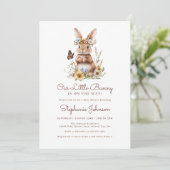 Invitation Cute Lapin Lapin Baby shower Floral Printemps (Debout devant)