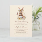 Invitation Cute Lapin Lapin Baby shower Floral Printemps (Debout devant)
