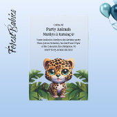 Invitation Cute Leopard Tropical Jungle Safari Party Animal