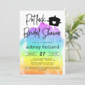 Invitation Cute Lesbian Rainbow Potluck Fête des mariées (Debout devant)