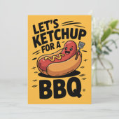 Invitation Cute Let's Ketchup BBQ Party (Debout devant)