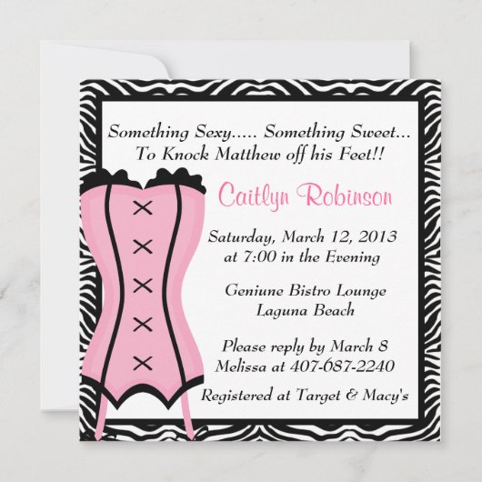 Invitation Cute Lingerie Envoi d'une douche nuptiale (Devant)