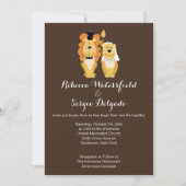 Invitation Cute Lion Couple Mariage Décontracté (Devant)
