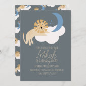 Invitation Cute Lion Moon Nuage fête d'anniversaire (Devant / Derrière)
