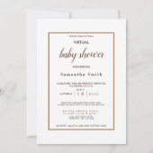 Invitation Cute Lion Tropical Floral Art Baby shower virtuel (Dos)