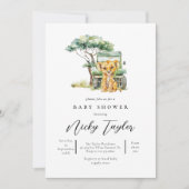 Invitation Cute Lion Woodland Safari Baby shower (Devant)