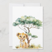 Invitation Cute Lion Woodland Safari Baby shower (Dos)