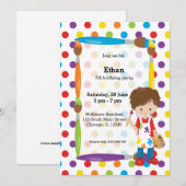 Invitation Cute Little Artist (Devant / Derrière)