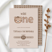 Invitation Cute Little Bear sauvage un 1er anniversaire