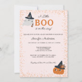 Invitation Cute Little Boo Citrouille et Baby shower de fantô (Devant)