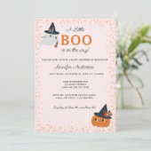 Invitation Cute Little Boo Citrouille et Baby shower de fantô (Debout devant)