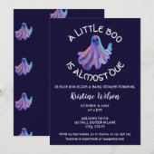 Invitation Cute Little Boo est presque dû Baby shower (Devant / Derrière)