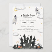Invitation Cute Little Boo Ghost House Baby shower (Devant)