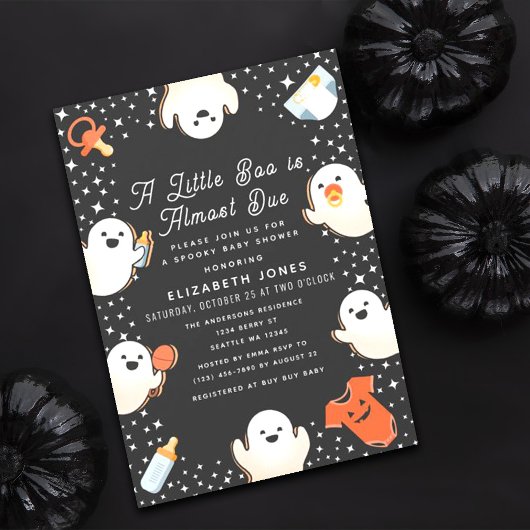 Invitation Cute Little Boo Halloween Baby shower fantôme