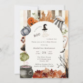 Invitation Cute Little Boo Halloween Ghost Baby Shower (Devant)