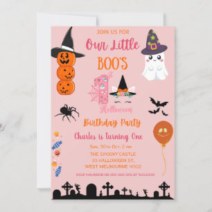 Invitation Cute Little Boos Premier Halloween fête d'annivers