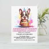 Invitation Cute Little Boston Terrier fête d'anniversaire (Debout devant)