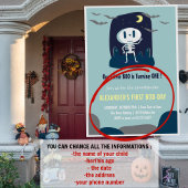 Invitation Cute Little bot Skull Boy Halloween 1er Anniversai