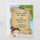Invitation Cute Little Buccaneer ~ Pirate 1er Anniversaire (Dos)