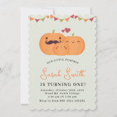 Invitation Cute Little Citrouille 1er Anniversaire Fête Invit (Devant)
