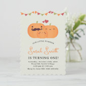 Invitation Cute Little Citrouille 1er Anniversaire Fête Invit (Debout devant)