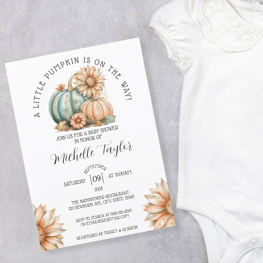 Invitation Cute Little Citrouille Automne Automne Automne Aut