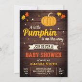 Invitation Cute Little Citrouille Rustic Baby shower Invitati (Devant)
