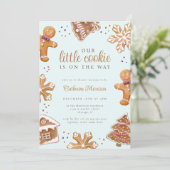 Invitation Cute Little Cookie Baby shower de Noël d'hiver (Debout devant)