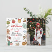 Invitation Cute Little Cookie Baby shower de Noël Photo (Debout devant)