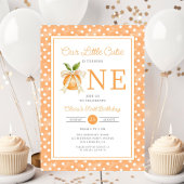 Invitation Cute Little Cutie Orange Citrus 1er anniversaire