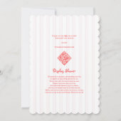 Invitation Cute Little Daisy Baby shower moderne rose rouge f (Dos)
