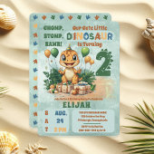 Invitation Cute Little Dinosaur Boy 2e fête d'anniversaire